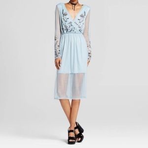 Sage Sheer Sleeve Dress